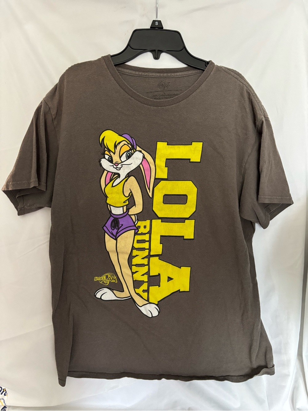 Vintage T Shirt Size Large Lola Bunny Graphic Tee - Brown with Yellow & Purple